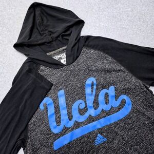 Adidas‎ Climalite UCLA Bruins Ultimate Tee Hoodie Men's Medium Black Gray Shirt